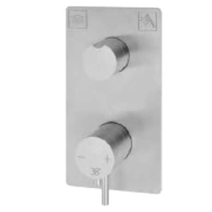 Изображение товара Встраиваемый термостатический смеситель Cisal Xion XI008104D1 с переключателем на 2 положения, цвет нержавеющая сталь