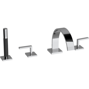 Изображение товара Смеситель Cisal Wave WA00026121 на борт ванны на 4 отверстия,излив 228 мм, цвет хром