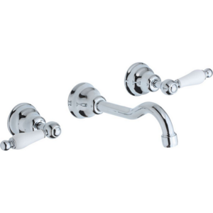 Изображение товара Смеситель Cisal Arcana Toscana TS00351021 для раковины на 3 отверстия из стены,излив 210 мм, цвет хром