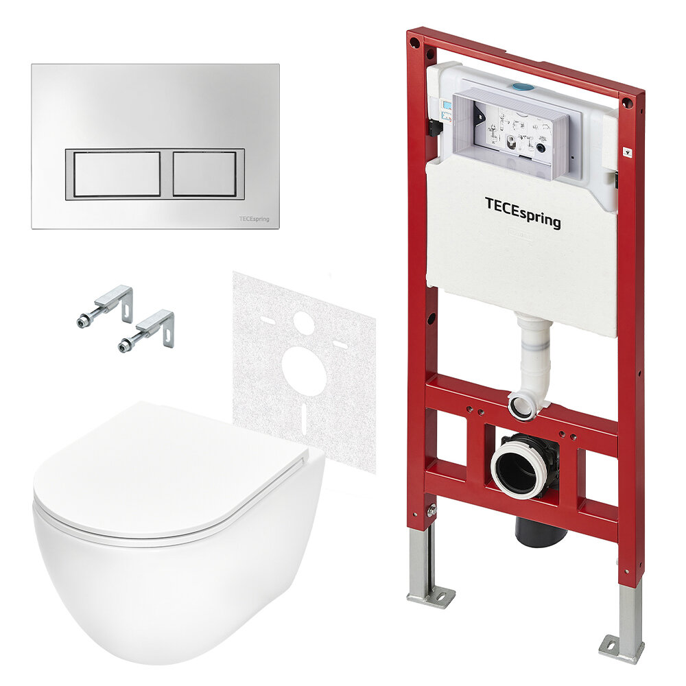 Изображение товара Подвесной унитаз TECEspring base K401201WCR безободковый с микролифтом Изображение товара Подвесной унитаз TECEspring base K401201WCR безободковый с микролифтом