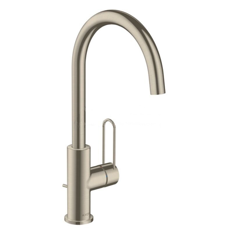 Изображение товара Смеситель для раковины Axor Uno, 38036820, с донным клапаном, шлифованный никель
