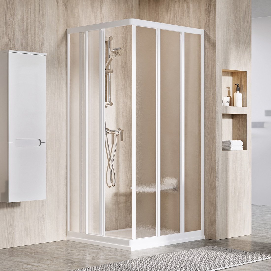 Изображение товара Душевой уголок Ravak Supernova ASRV3 + ASRV3, 90 x 90 см, профиль белый, витраж грейп, 15V70102ZG/15V70102ZG