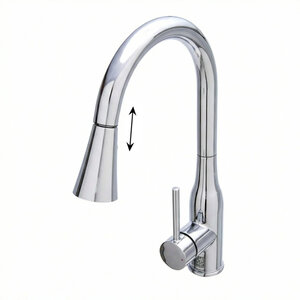 Изображение товара Смеситель для кухонной мойки Bravat F7798929CP-SW, с выдвижным изливом, цвет хром