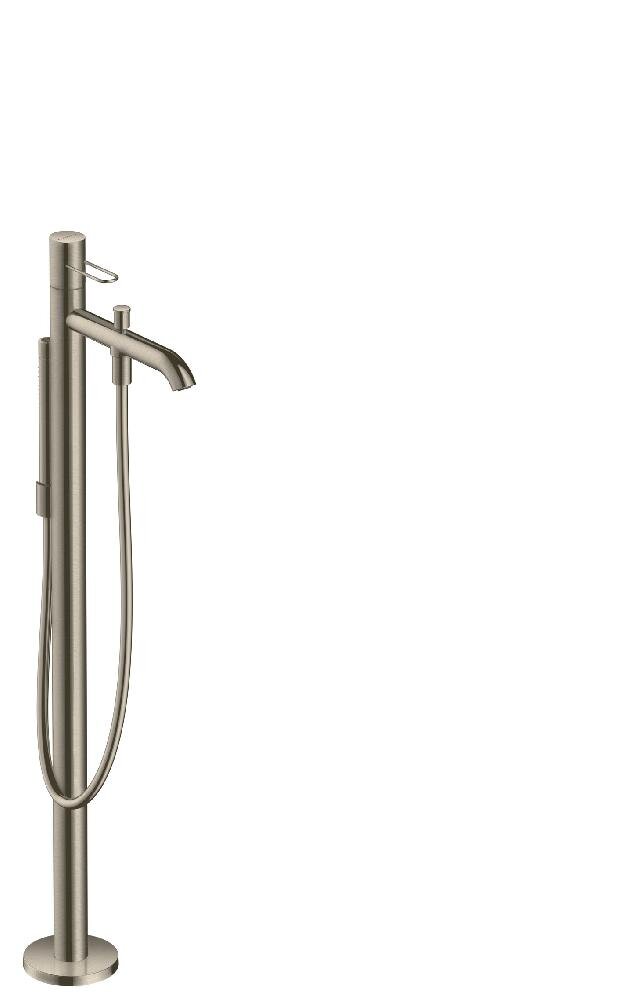 Изображение товара Смеситель для ванны и душа Axor Uno напольный шлифованный никель с душевым гарнитуром