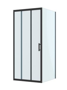 Изображение товара Душевой уголок BelBagno Uno-195-AF-31-90-C-NERO, 90 х 90 см, стекло прозрачное, профиль черный матовый