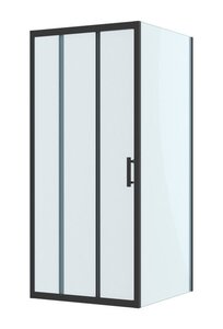Изображение товара Душевой уголок BelBagno Uno-195-AF-31-90-P-NERO, 90 х 90 см, стекло рифленое, профиль черный матовый