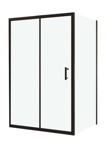 Изображение товара Душевой уголок BelBagno Uno-195-AH-1-110/100-C-NERO, 110 х 100 см, стекло прозрачное, профиль черный матовый