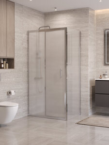 Изображение товара Душевой уголок BelBagno Uno-195-AH-1-110/90-P-Cr, 110 х 90 см, стекло рифленое, профиль хром