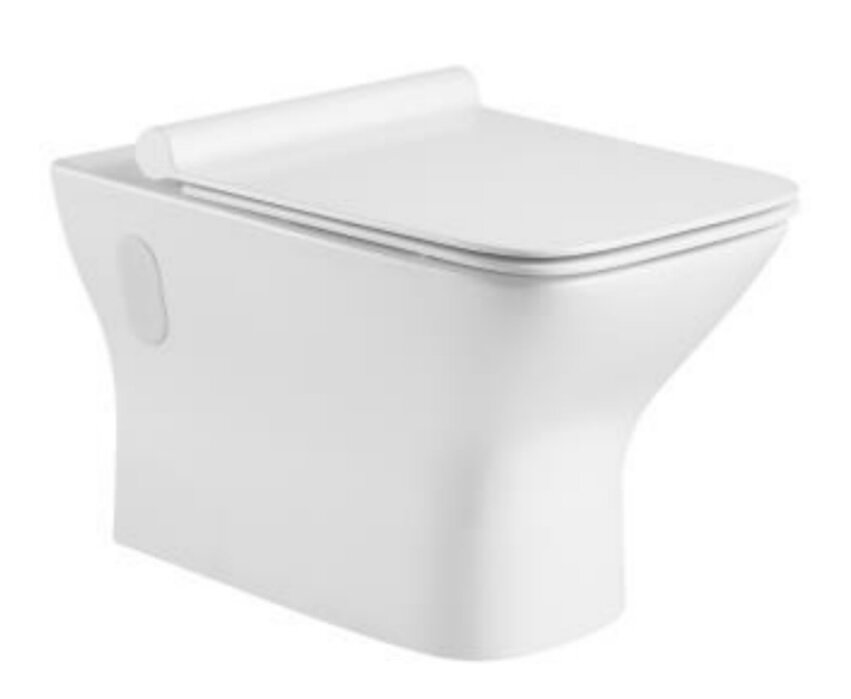 Изображение товара Подвесной безободковый унитаз Aquanet Cube-W CL-12248D (210761), крышка микролифт Slimseat, цвет белый