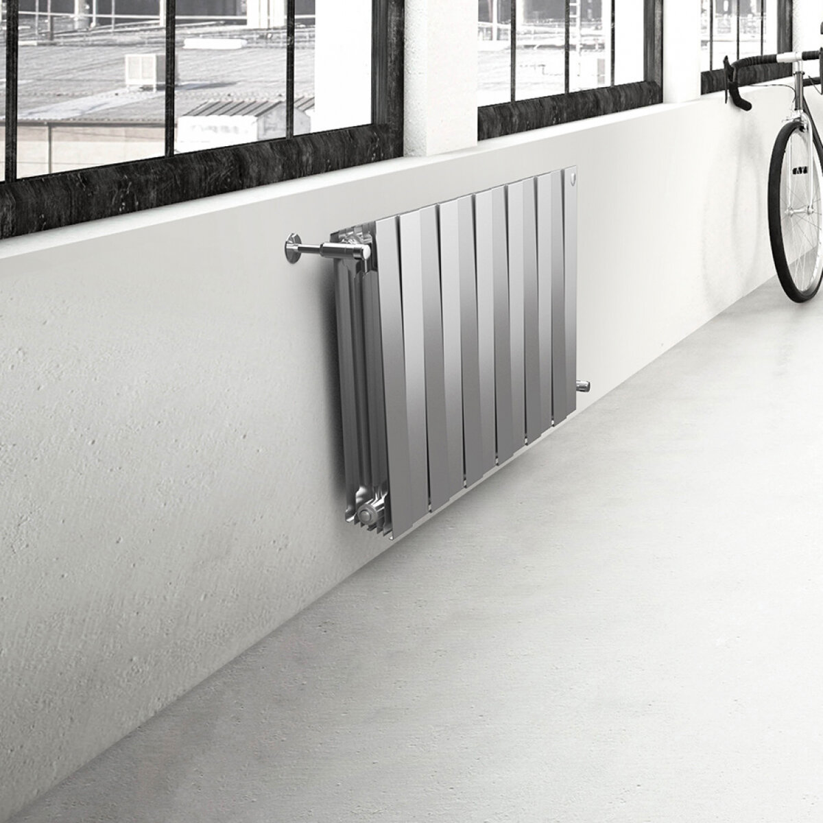 Изображение товара Биметаллический радиатор Royal Thermo Piano Forte 12 секций Silver Satin 2160 Вт