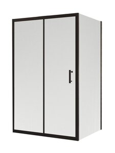 Изображение товара Душевой уголок BelBagno Uno-195-AH-1-120/90-P-NERO, 120 х 90 см, стекло рифленое, профиль черный матовый