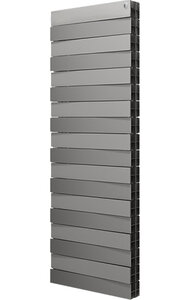 Изображение товара Радиатор биметаллический Royal Thermo Piano Forte Tower Silver Satin, 18 секций, боковое подключение, серебро, RTPFTNSS50018