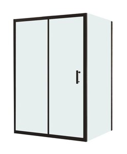 Изображение товара Душевой уголок BelBagno Uno-195-AH-1-130/100-C-NERO, 130 х 100 см, стекло прозрачное, профиль черный матовый