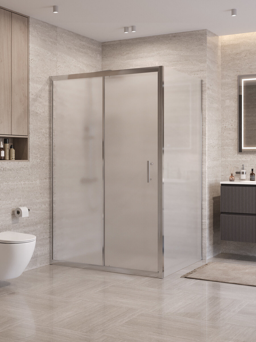 Изображение товара Душевой уголок BelBagno Uno-195-AH-1-130/90-P-Cr, раздвижной, хром