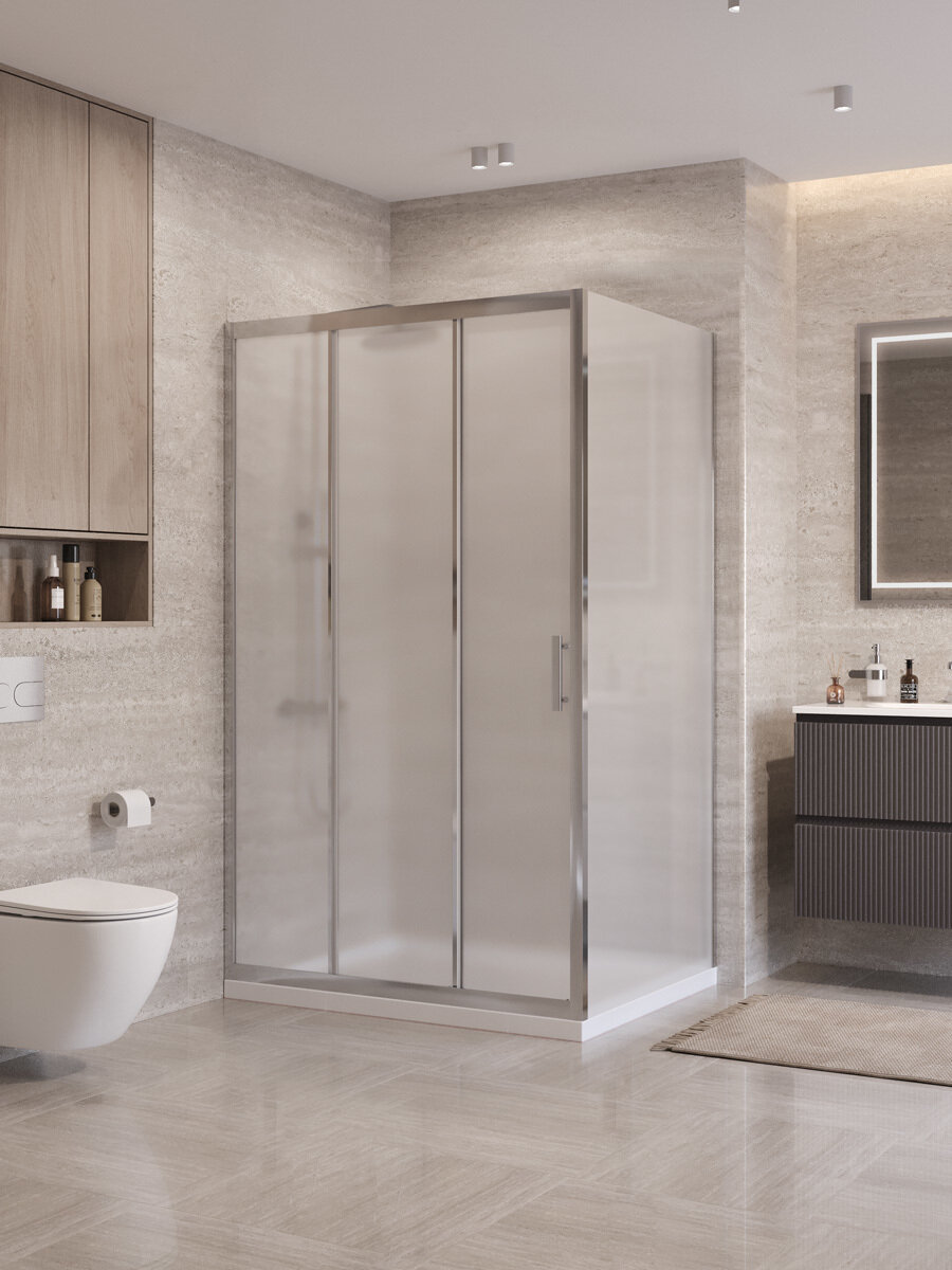 Изображение товара Душевой уголок BelBagno Uno-195-AHF-31-120/90-P-Cr с рифлёным стеклом Изображение товара Душевой уголок BelBagno Uno-195-AHF-31-120/90-P-Cr с рифлёным стеклом