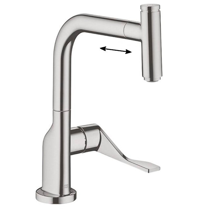 Изображение товара Смеситель для кухонной мойки Axor Citterio с вытяжным изливом из нержавеющей стали