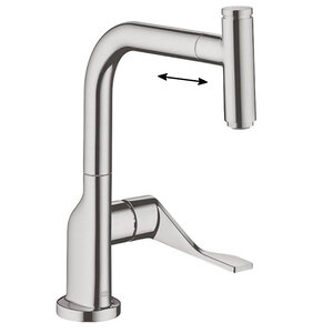 Изображение товара Смеситель для кухонной мойки Axor Citterio, 39861800, с вытяжным изливом, нержавеющая сталь