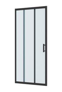 Изображение товара Душевая дверь BelBagno Uno-195-BF-3-90-P-NERO, 90 см, стекло рифленое, профиль черный матовый
