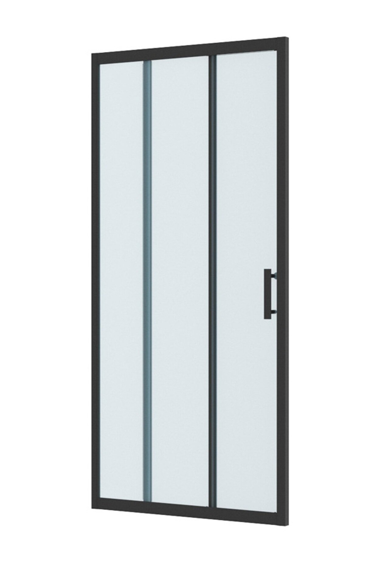 Изображение товара Душевая дверь BelBagno Uno-195-BF-3-90-P-NERO 90 см стекло рифленое черный матовый