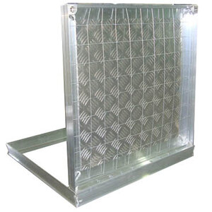 Изображение товара Сантехнический люк Левша Универсал Люкс УЛА7070, ширина 70 см, высота 70 см, с амортизаторами, напольный, под плитку