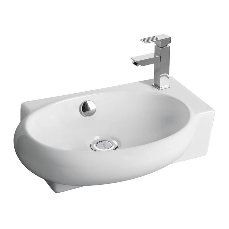 Изображение товара Подвесная раковина CeramaLux N 9100 белая прямоугольная 43x29 см