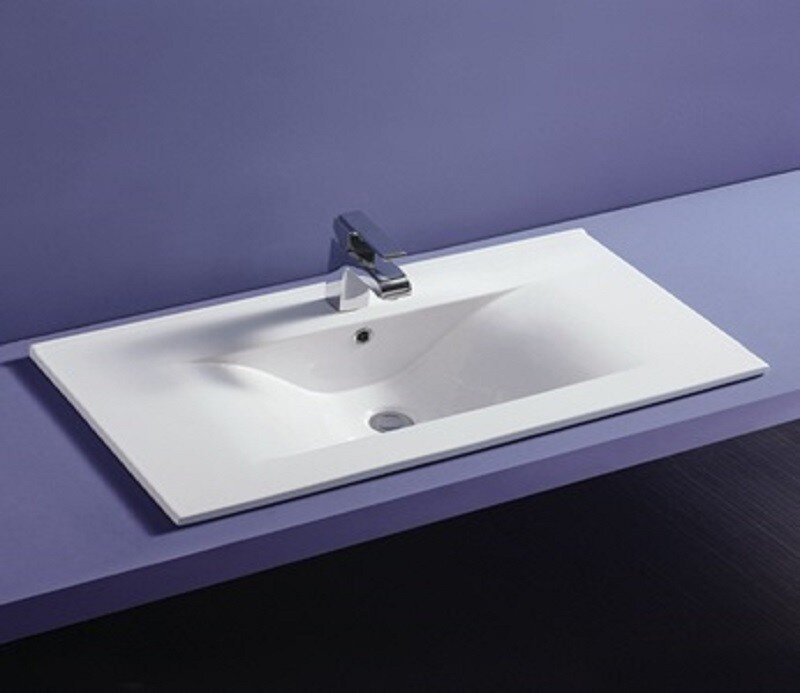 Изображение товара Раковина CeramaLux серия N JY-807-90 белая врезная прямоугольная