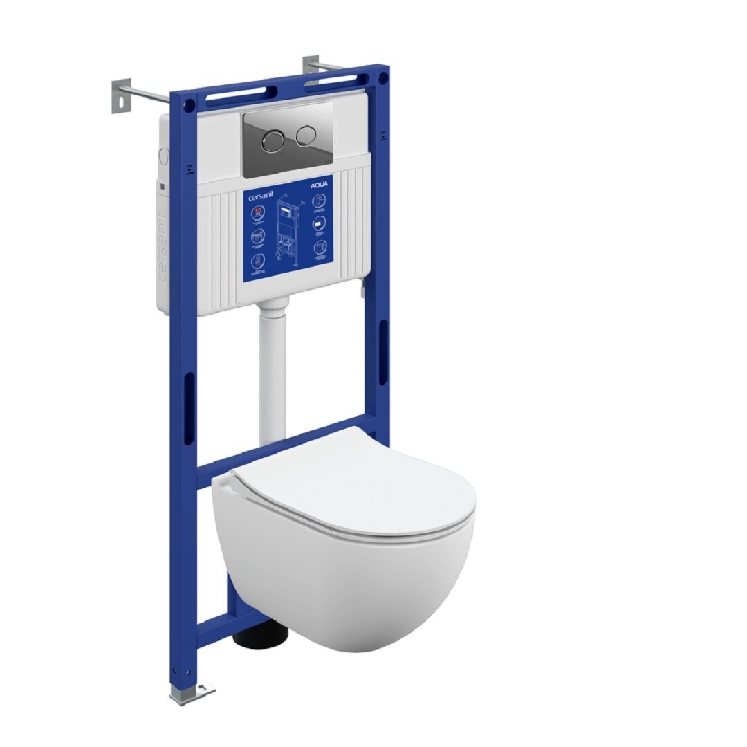 Изображение товара Инсталляция Cersanit Aqua 50 Prime P 69319, с безободковым унитазом Brasko Smart DPL EO slim , сиденье микролифт, клавиша Accento Circle хром LP Изображение товара Инсталляция Cersanit Aqua 50 Prime P 69319, с безободковым унитазом Brasko Smart DPL EO slim , сиденье микролифт, клавиша Accento Circle хром LP
