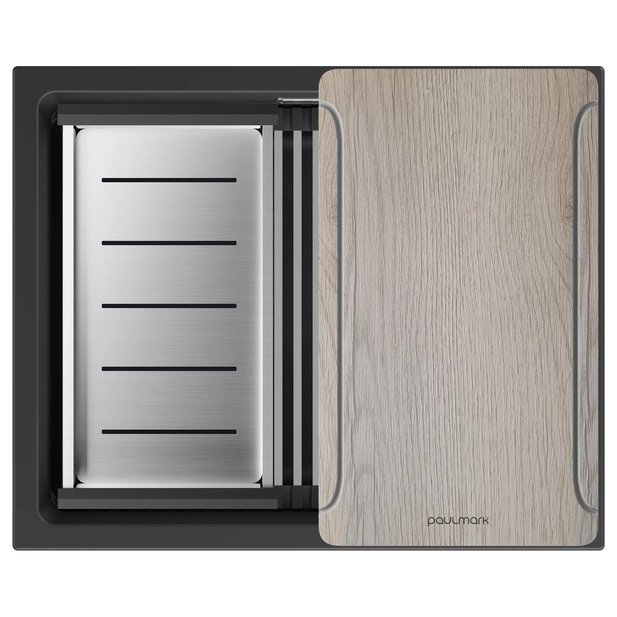 Изображение товара Мойка кухонная Paulmark LUMI-MULTI SINK 55 UNI с аксессуарами Изображение товара Мойка кухонная Paulmark LUMI-MULTI SINK 55 UNI с аксессуарами