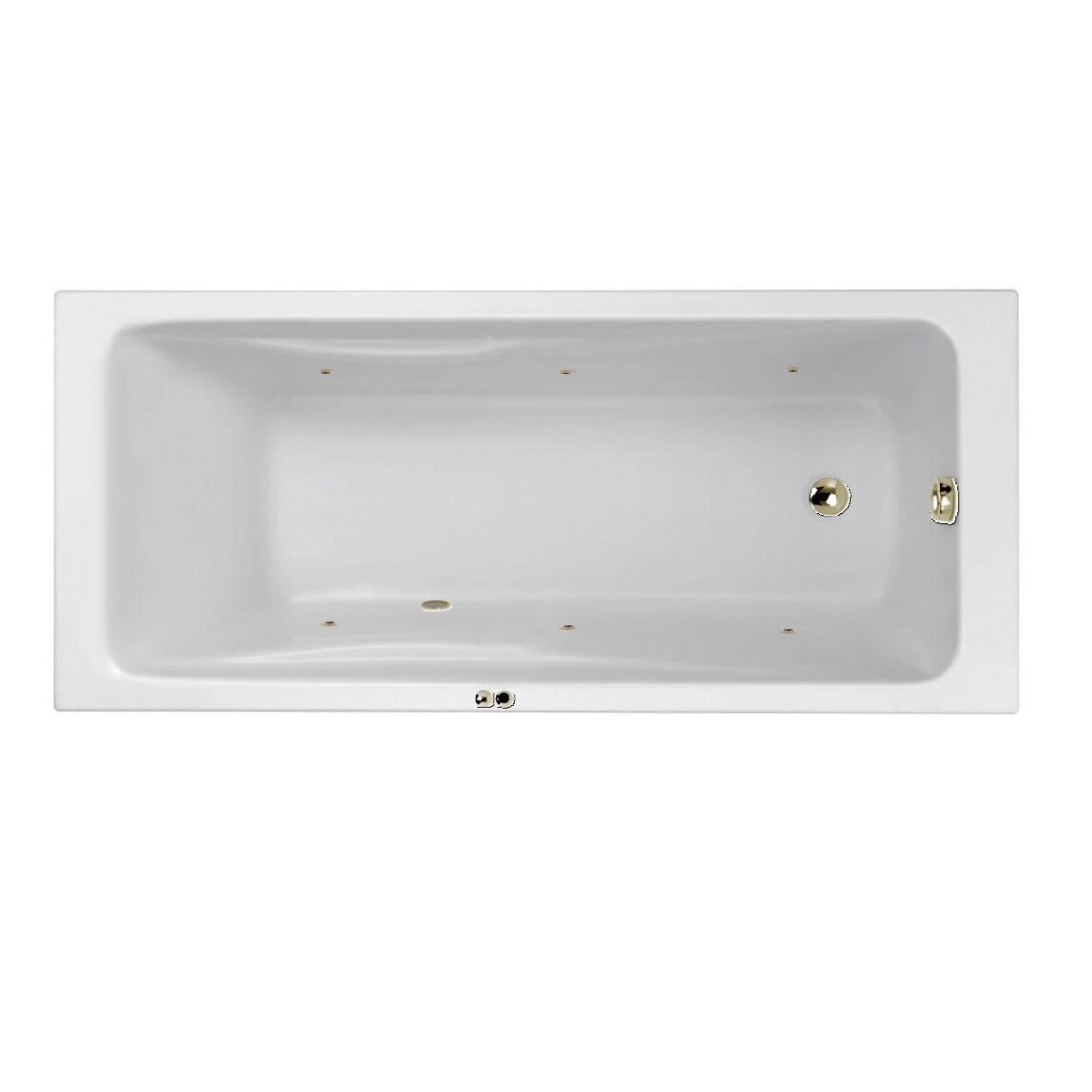 Изображение товара Гидромассажная акриловая ванна Jacob Delafon Odeon Up E6060RU-00 SOFT BR, 150 х 70 см, белая, форсунки бронза