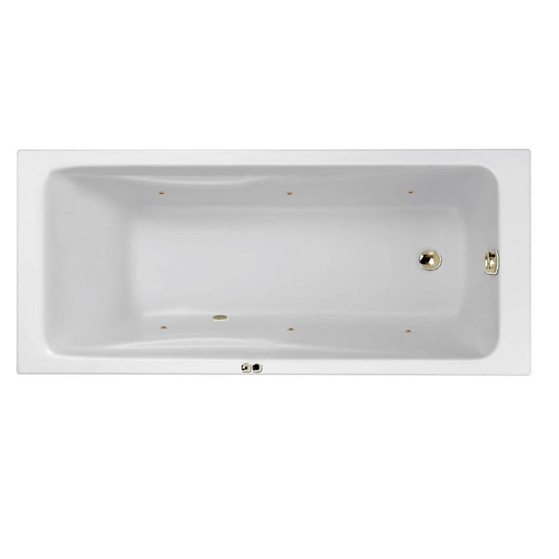 Изображение товара Гидромассажная акриловая ванна Jacob Delafon Odeon Up E6057RU-00 SOFT BR, 160 х 75 см, белая, форсунки бронза