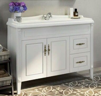 Изображение товара Тумба Comforty Палермо 120 см с раковиной белый глянец современная мебель для ванной