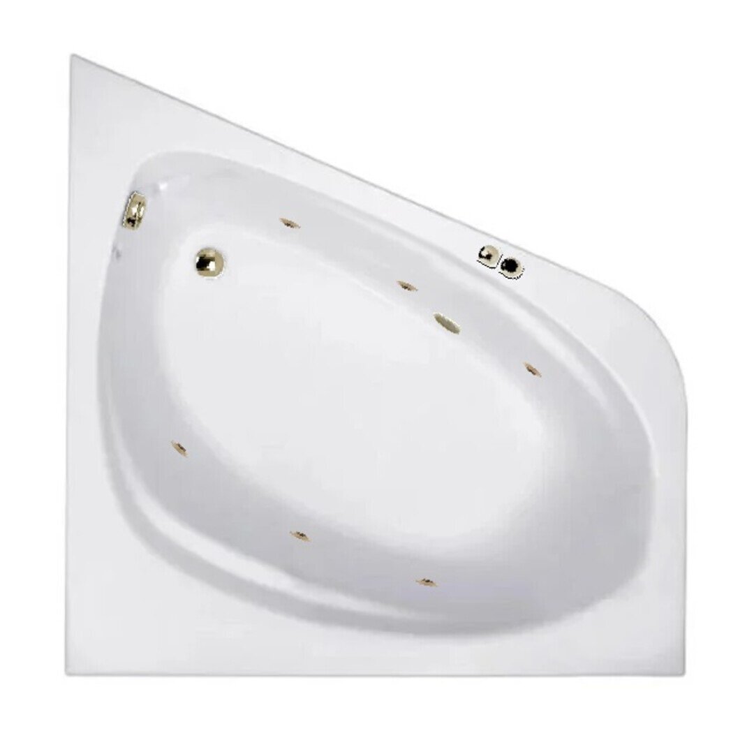 Изображение товара Гидромассажная акриловая ванна Jacob Delafon Odeon Up E6070RU-00 SOFT BR, 140 х 140 см, белая, форсунки бронза