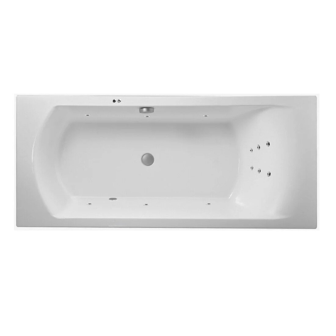 Изображение товара Ванна акриловая Jacob Delafon Ove E60143-00 LINE CR, 180 х 80 см, белая, форсунки хром Изображение товара Ванна акриловая Jacob Delafon Ove E60143-00 LINE CR, 180 х 80 см, белая, форсунки хром