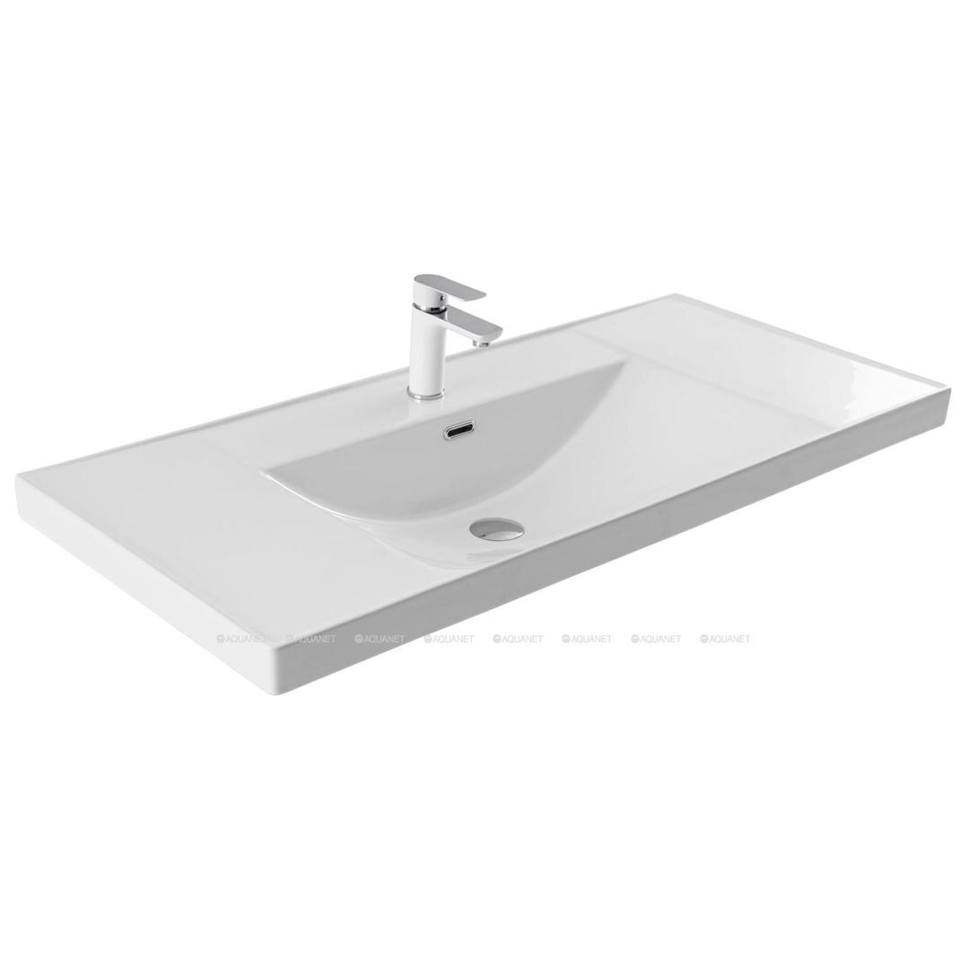 Изображение товара Раковина Aquanet Side 00347434 110 см из керамики с переливом, левосторонняя Изображение товара Раковина Aquanet Side 00347434 110 см из керамики с переливом, левосторонняя