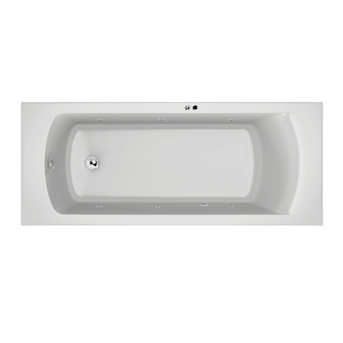 Изображение товара Гидромассажная акриловая ванна Jacob Delafon Ove E6D302RU-00 SOFT CR, 170 x 70 см, каркас в подарок, белая, форсунки хром