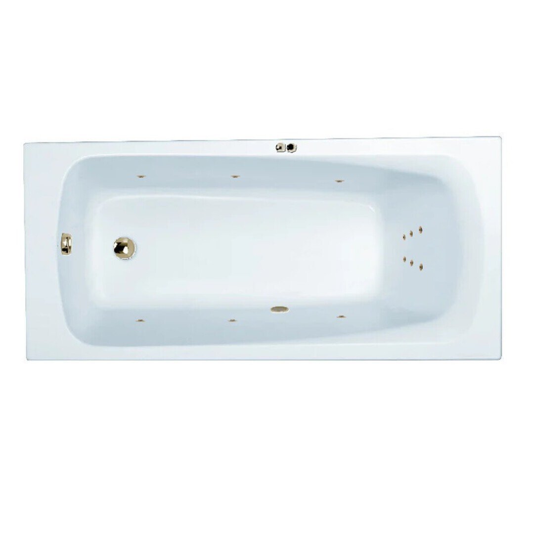 Изображение товара Гидромассажная акриловая ванна Jacob Delafon Patio E6810RU-01 LINE BR, 150 х 70 см, каркас в подарок, белая, форсунки бронза Изображение товара Гидромассажная акриловая ванна Jacob Delafon Patio E6810RU-01 LINE BR, 150 х 70 см, каркас в подарок, белая, форсунки бронза