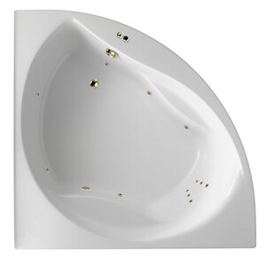 Изображение товара Гидромассажная акриловая ванна Jacob Delafon Presquile E6045RU-00 LINE BR, 145 х 145 см, угловая, белая, форсунки бронза