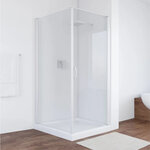 Душевой уголок Vegas Glass EP-Fis 90*100 01 01 R, 90 x 100 см, стекло прозрачное, профиль белый - фото 1