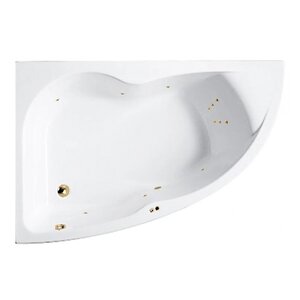 Изображение товара Гидромассажная акриловая ванна Jacob Delafon Micromega Duo Chromo E60220RU-00 LINE GL, 170 х 105 см, правая, белая, форсунки золото