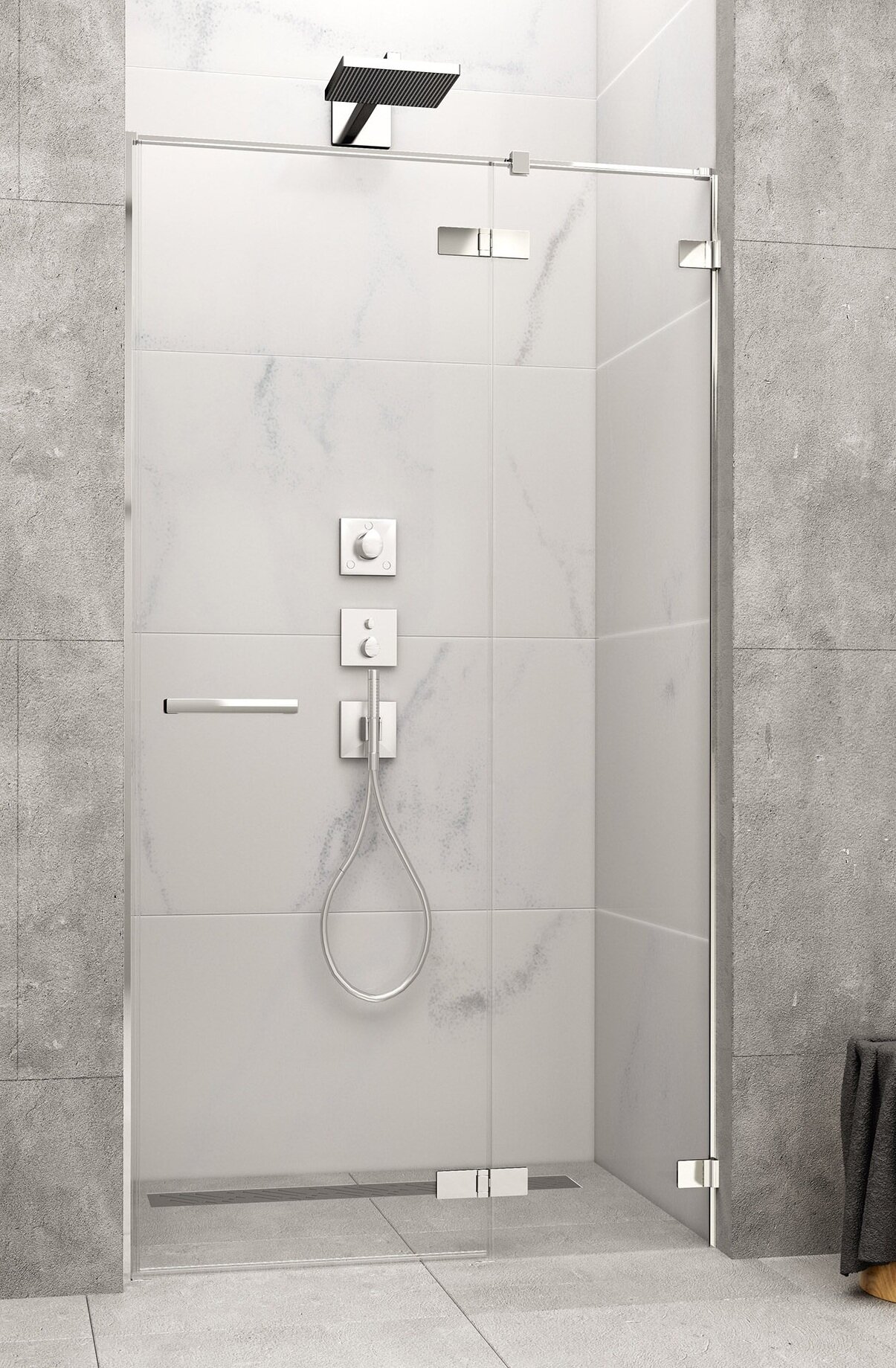 Изображение товара Душевая дверь в нишу Radaway Arta DWJ II 120 R с неподвижным сегментом, стекло прозрачное