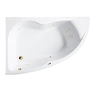 Изображение товара Гидромассажная акриловая ванна Jacob Delafon Micromega Duo Chromo E60221RU-00 LINE GL, 170 х 105 см, левая, белая, форсунки золото