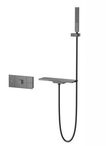 Изображение товара Смеситель Vincea Futura VSFW-2F110TGM, для ванны и душа, с душевым гарнитуром, термостатический, с внутренней частью, вороненая сталь