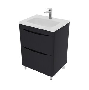 Изображение товара Тумба под раковину Style Line Бергамо мини 60 СС-00002521, 60 см, напольная, люкс plus антискрейтч, графит
