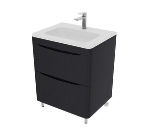 Изображение товара Тумба под раковину Style Line Бергамо мини 70 СС-00002522, 70 см, напольная, люкс plus антискрейтч, графит