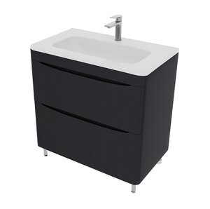 Изображение товара Тумба под раковину Style Line Бергамо мини 80 СС-00002523, 80 см, напольная, люкс plus антискрейтч, графит