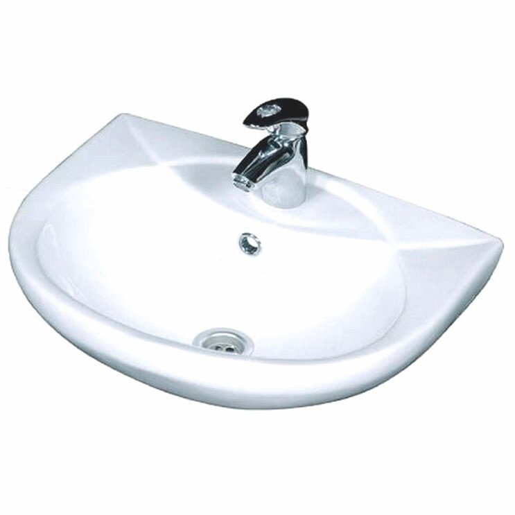 Изображение товара Раковина Rosa Комфорт белая подвесная с пьедесталом 51x41.2x19.5 см