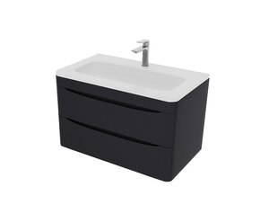 Изображение товара Тумба под раковину Style Line Бергамо мини 90 СС-00002517, 90 см, подвесная, люкс plus антискрейтч, графит