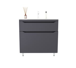 Изображение товара Тумба под раковину Style Line Марелла 80 СС-00002555, 80 см, напольная, люкс plus антискрейтч, графит