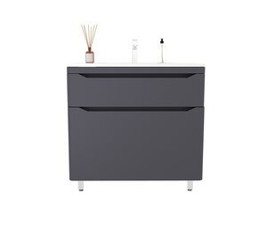 Изображение товара Тумба под раковину Style Line Марелла 90 СС-00002556, 90 см, напольная, люкс plus антискрейтч, графит