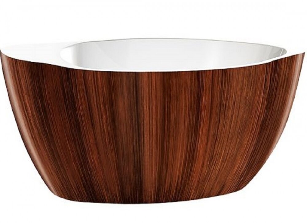 Изображение товара Акриловая ванна Lagard Versa Brown Wood 174 x 84 см овальная с регулируемыми ножками